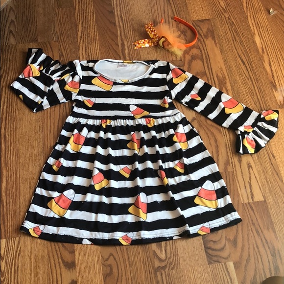 Thanksgiving Halloween Candy corn Dress Costume - Picture 2 of 6